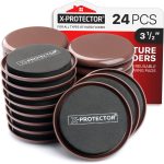 24 Pcs Furniture Sliders for Carpet by X-Protector