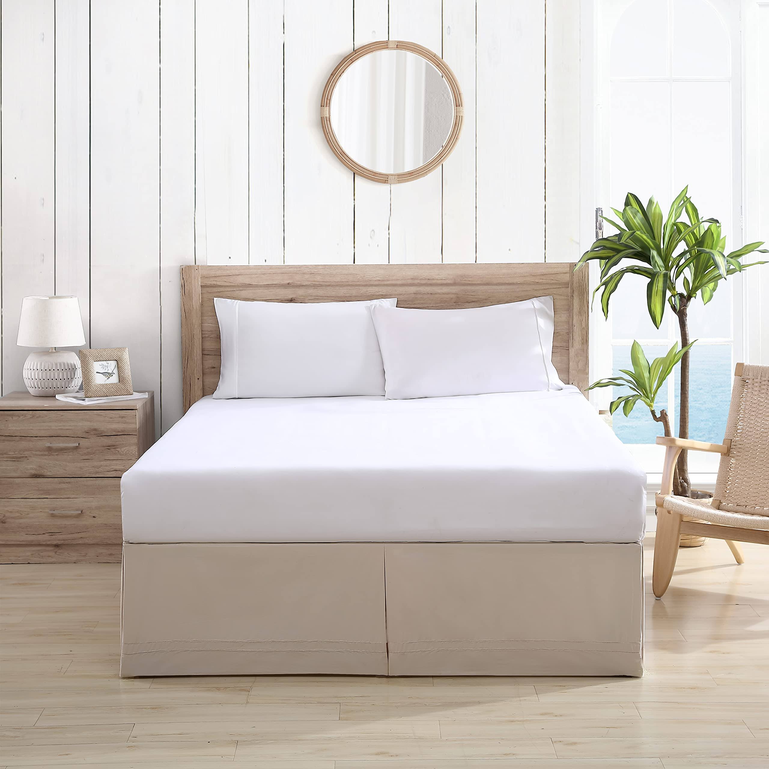 9d5a7286c20ccf9000833a1c3513a2acbb2dc9b5904a3d0b0ce055c651cad2c0.jpg Tommy Bahama Solid Tailored Cotton Bed Skirt, King, Beige - Image 1