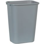 Rubbermaid Commercial Deskside Plastic Wastebasket, Gray - 10 gal