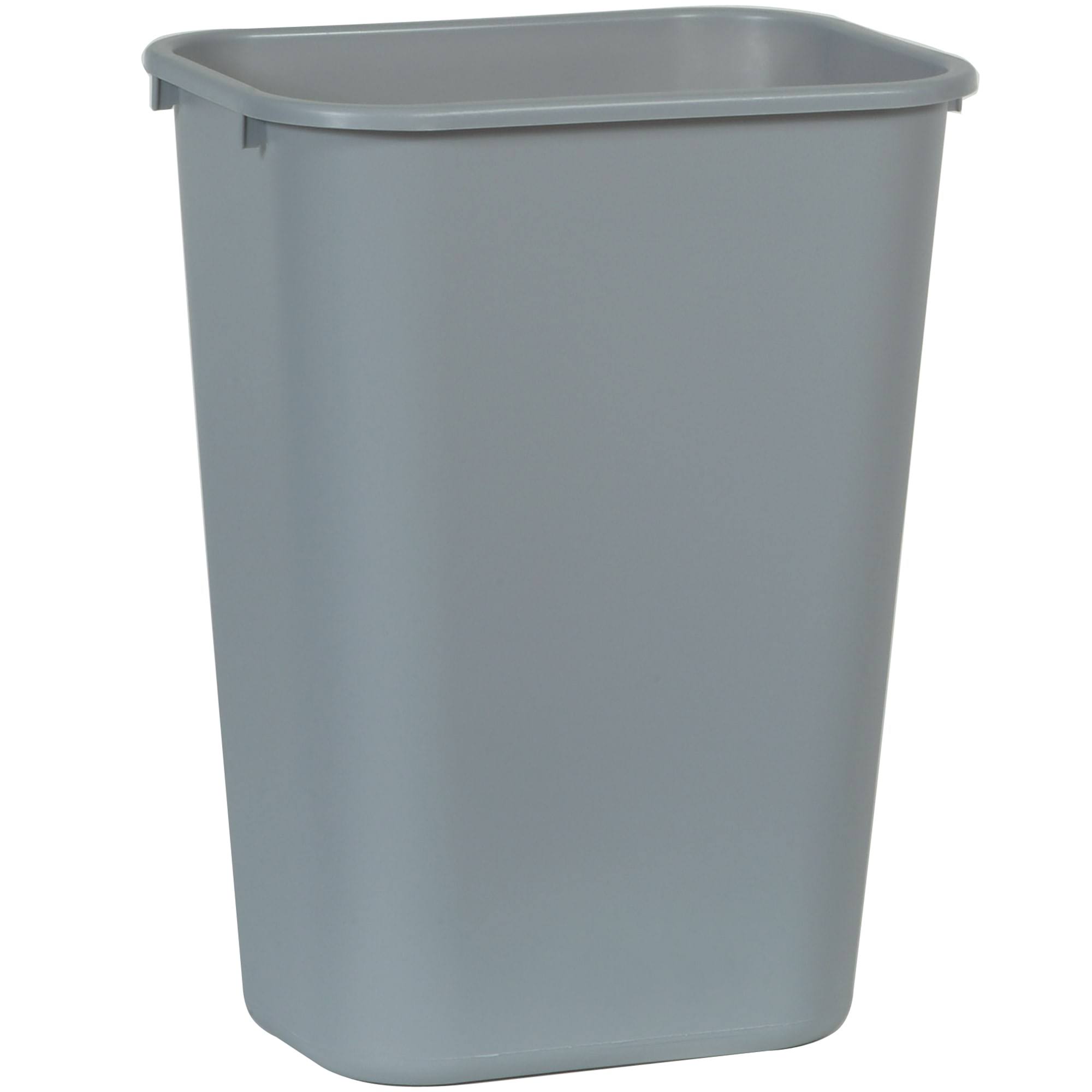 9d5d43caefd55bddd7f69de7303dea8930959436d2018d7fe6b83e346de03a24.jpg Rubbermaid Commercial Deskside Plastic Wastebasket, Gray - 10 gal - Image 1