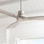52" Casa Vieja Delta-Wing DC Modern 3 Blade Indoor Ceiling Fan with Remote Control Brushed Nickel Gray Wood Damp Rated for Patio Exterior