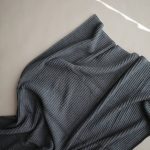 Mushie Knitted Baby Blanket Ribbed Dark Gray Melange