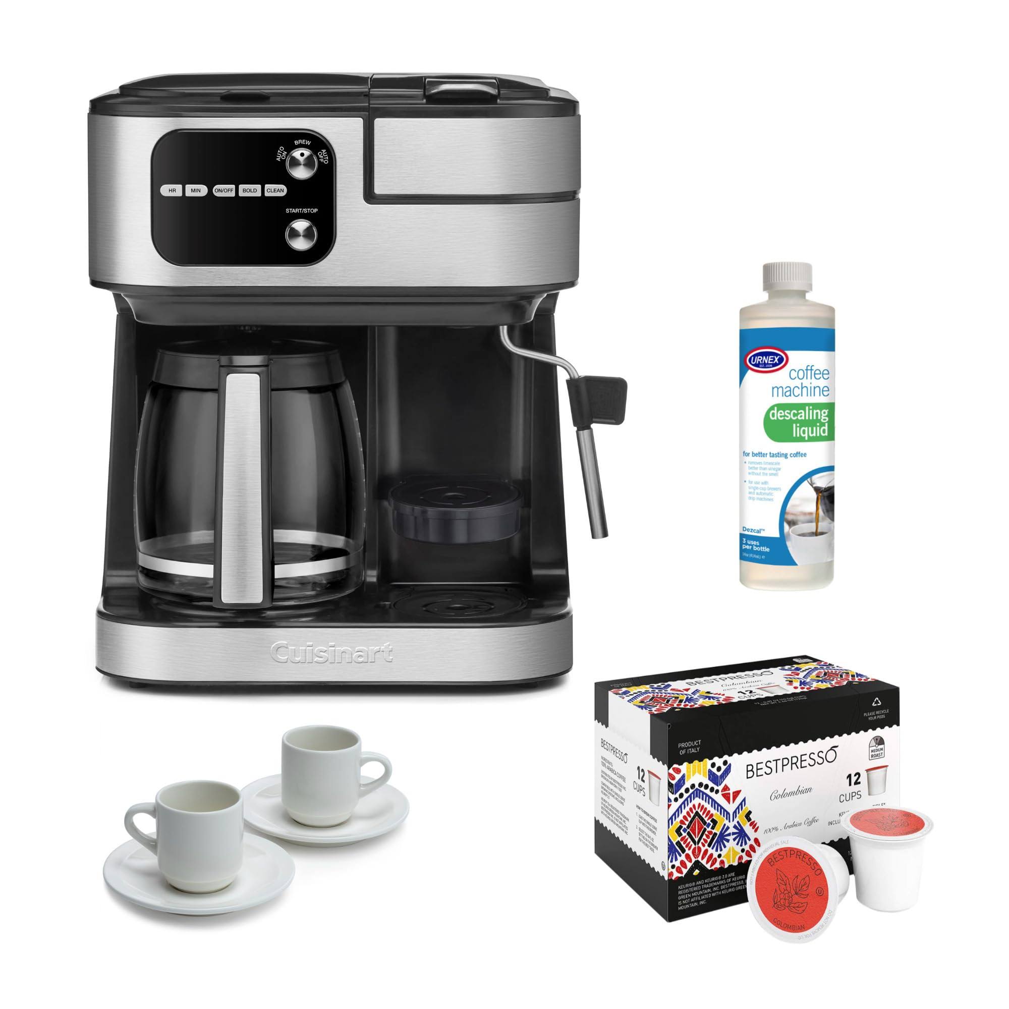 9d9e312ea27a4521ea7082fcae695b17b03bc595ffaf35742417a99654f45c42.jpg Cuisinart Coffee Center Barista Bar 4-in-1 Coffeemaker (Black) with Cup Set, and Descaling Liquid, Size: 4 in - Image 1