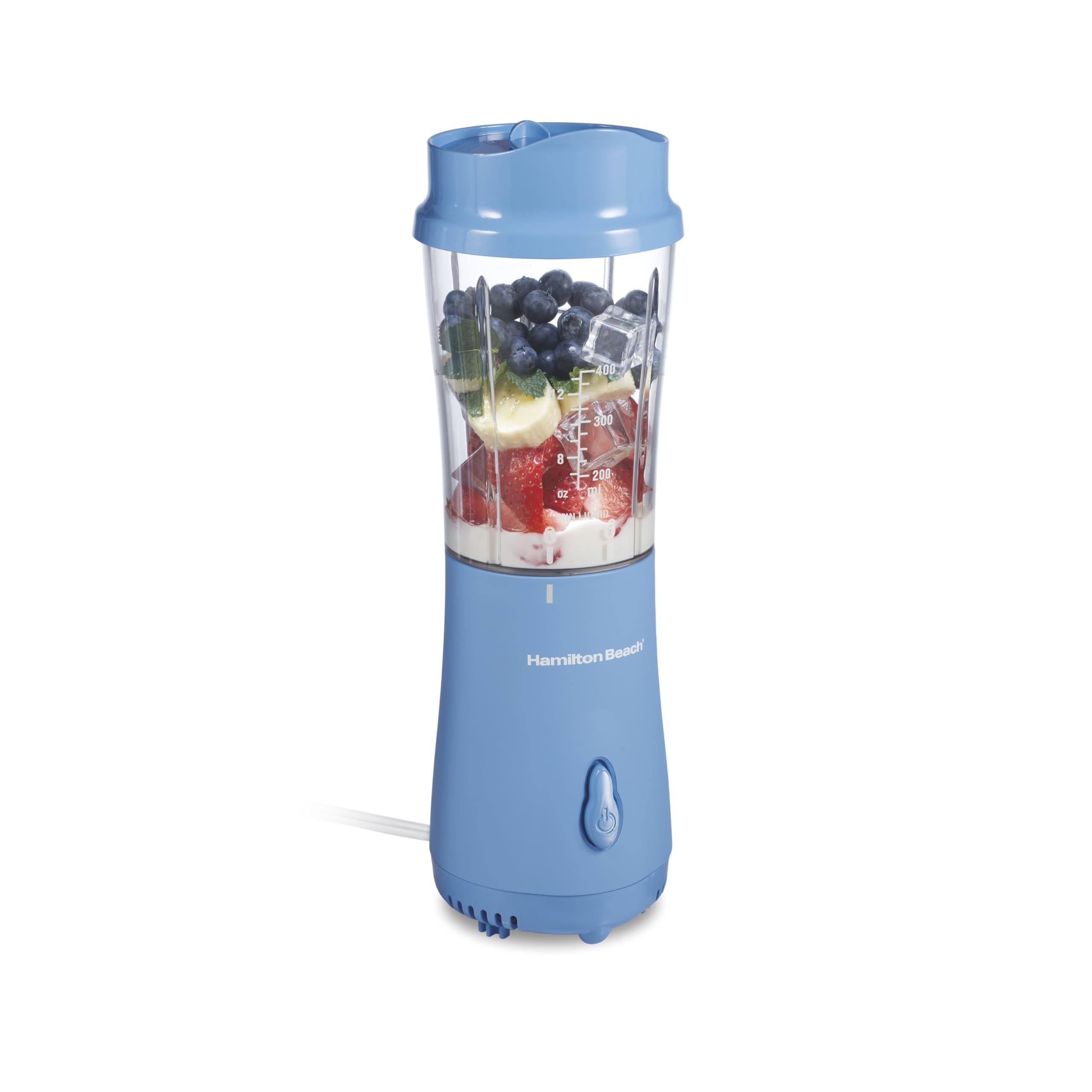 9da99275554c8e314b3b27c007b7da25c42cfc55d8a3f7600f1134618555edd8.jpg Hamilton Beach Personal Blender with Travel Lid for Smoothies and Protein Shakes, Portable, Fits Most Car Cup Holders, Tranquil Blue, 51172 - Image 1