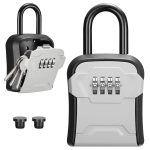 Puroma Lock Box, Key Lock Box Wall Mount & Portable Combination Lockbox with Resettable Code, Security Lockbox for Outside House Keys, Apartment