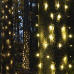 StretchNet Pro Expandable Warm White Trunk Wrap Lights Christmas Net Lights, Tree Wrap Lights (50 Lights, 20 inch x 45 inch Net, Brown wire)