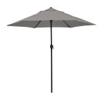 Astella 9' Steel Market Umbrella with Push Tilt Polyester Taupe