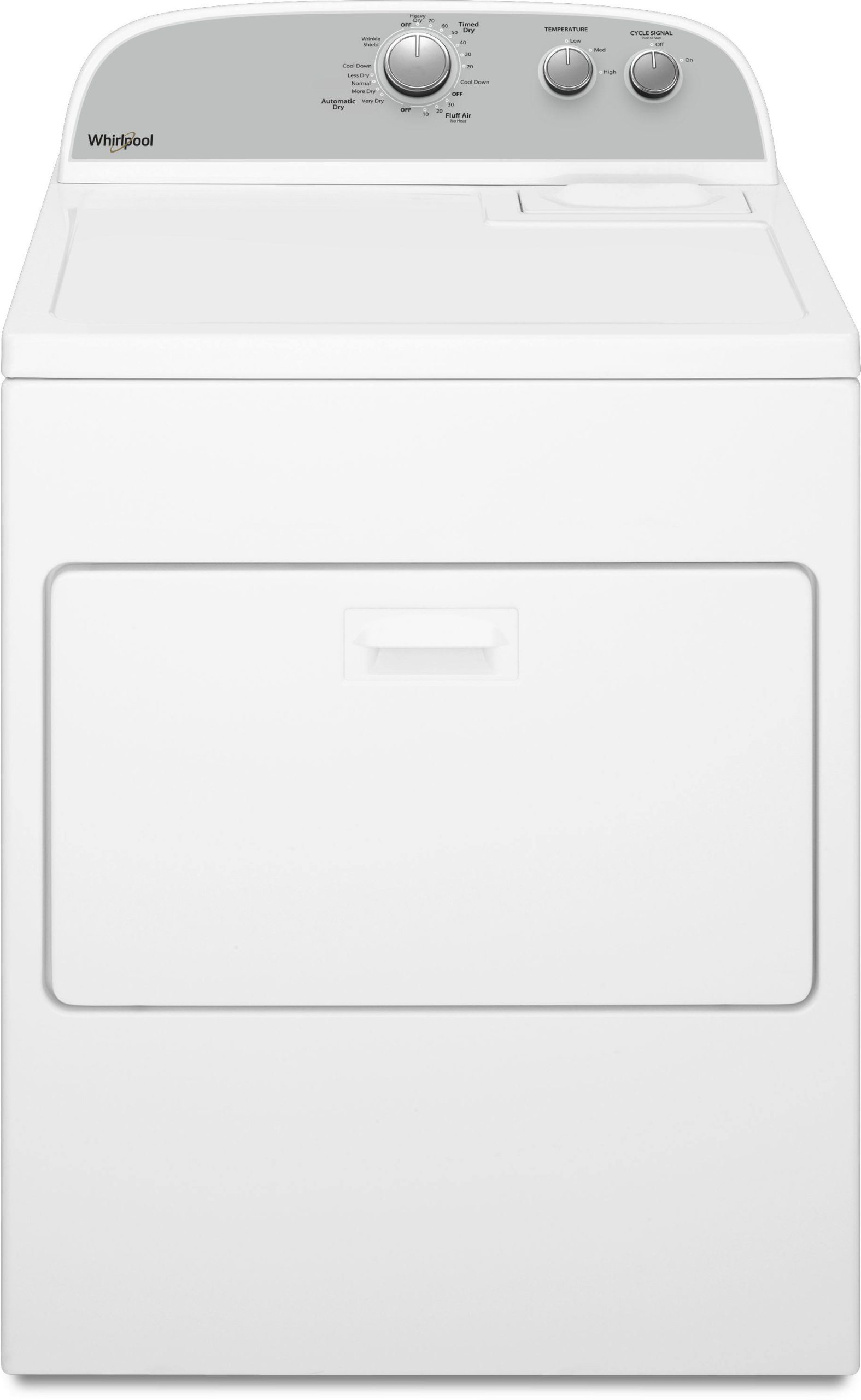 9de9d53ad25e14ad5c66d74fc5939f2342e75ecd122870384203915d117de2f2.jpg Whirlpool WED4950HW - 7.0 Cu ft - Top Load Electric Dryer - White - with AutoDry Drying System - Image 1