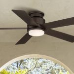 Casa Vieja 52" Grand Palm Modern Outdoor Hugger Ceiling Fan with Dimmable LED Light Remote Control Oil Rubbed Bronze White Opal Glass Damp Rated for