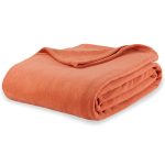 Berkshire Blanket Microfleece Twin Size Bed Blanket Amberglow Orange,Lightweight Soft Breathable Plush Micro Fleece Blanket for Bed Couch Sofa,60x92