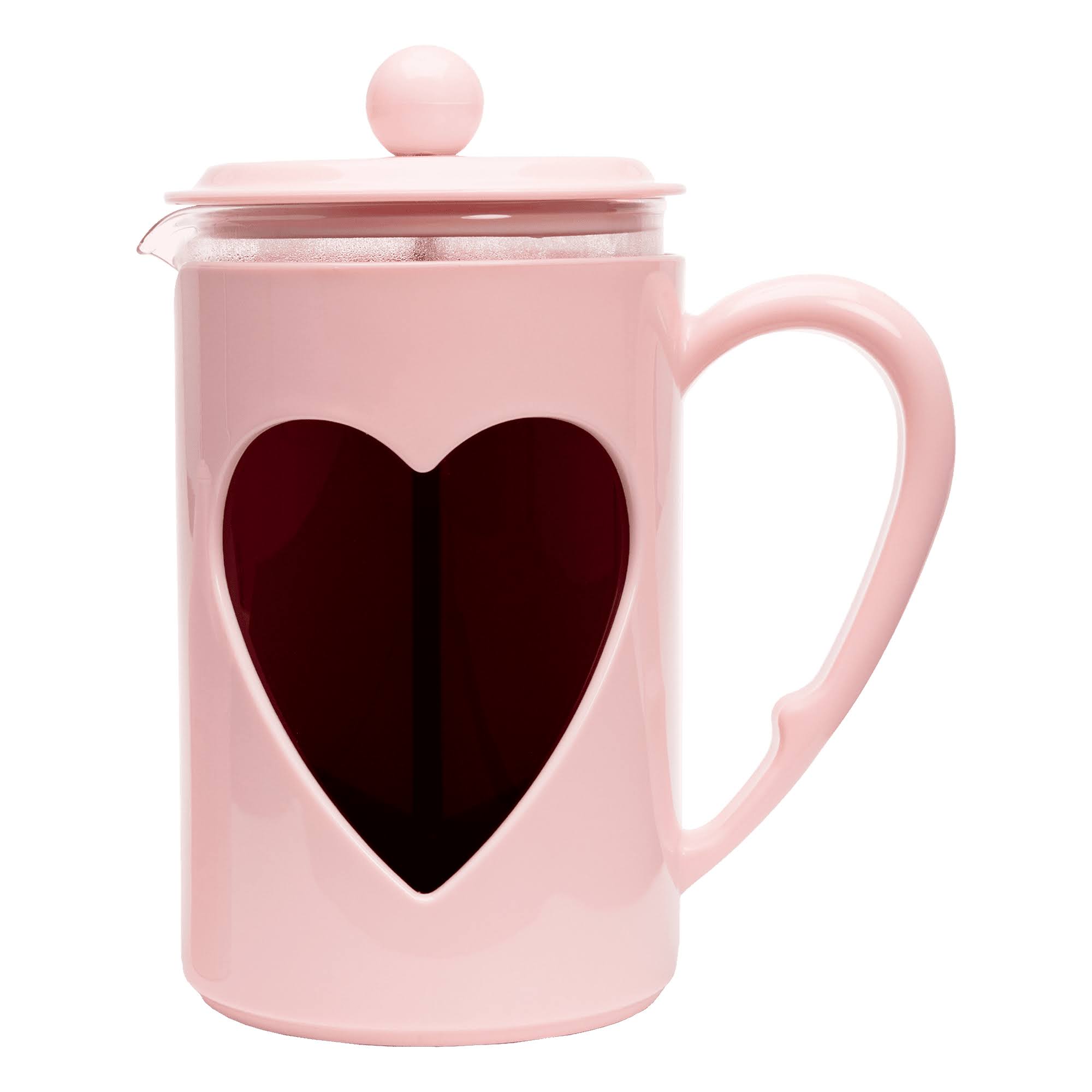 9e779617e97fbbc9982c64e448a3b66a894fe0a848ccace495bae217c523a2f5.jpg Paris Hilton French Press Coffee Maker, Temperature Safe Glass, Stainless Steel Filter, Makes 8 Demitasse Cups, 1L/34oz, Pink - Image 1