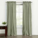 Kate Aurora Country Farmhouse Buffalo Check Plaid Gingham Window Curtains - Sage - 42 in. W x 63 in.