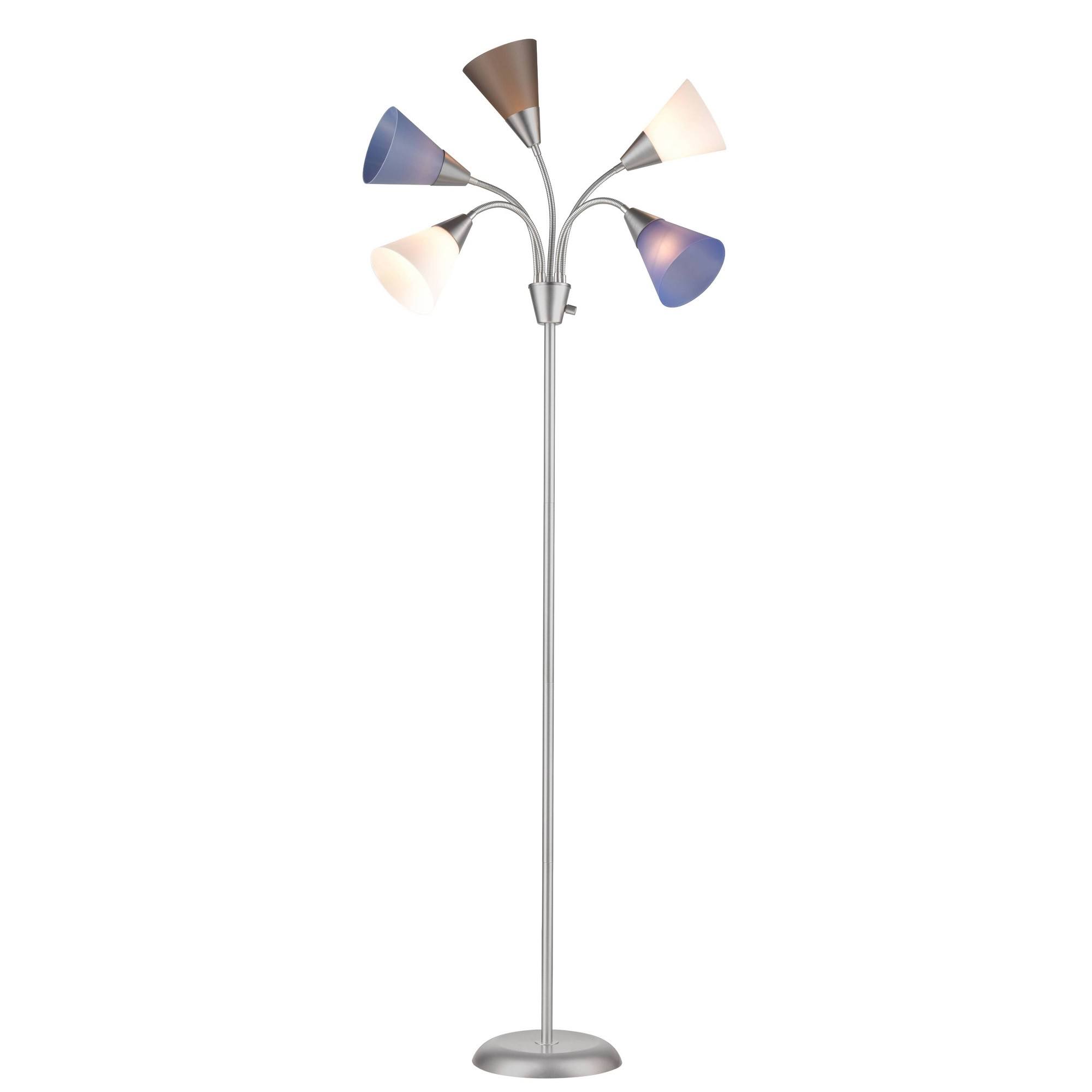9e8ed436cd3c770fa50458ec737da2a2085d8e29796f4208e0fb69dc59627bf1.jpg Room Essentials 5 Head Floor Lamp Blue - Image 1