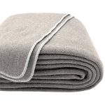 Ektos King Size Wool Blanket, 90" x 108", Extra Large Outdoor Blanket for Camping or Home (Light Grey, King)
