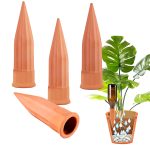 TKSCUSR Self Watering Spikes -4 Pack Terracotta Plant Watering Stakes Devices Vacation Self-Watering Stakes for Indoor/Outdoor Plants
