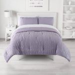 The Big One Crinkle Comforter Set with Sheets, Med Purple, Full