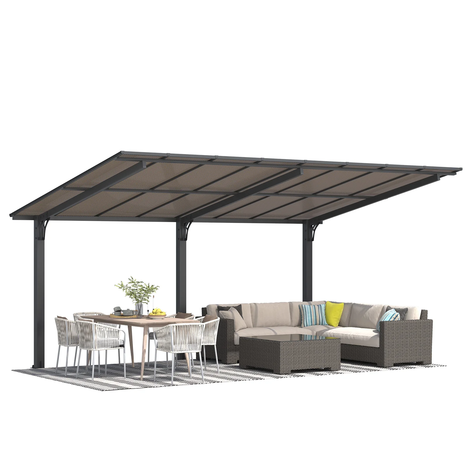 9eee6048a33e723211f505b97ca09a3e68047cf1d6e15589da2fefc33dd01605.webp AECOJOY 16' x 10' Gazebo Outdoor Pergola for Patio,10x16 Pergola Carport - Image 1