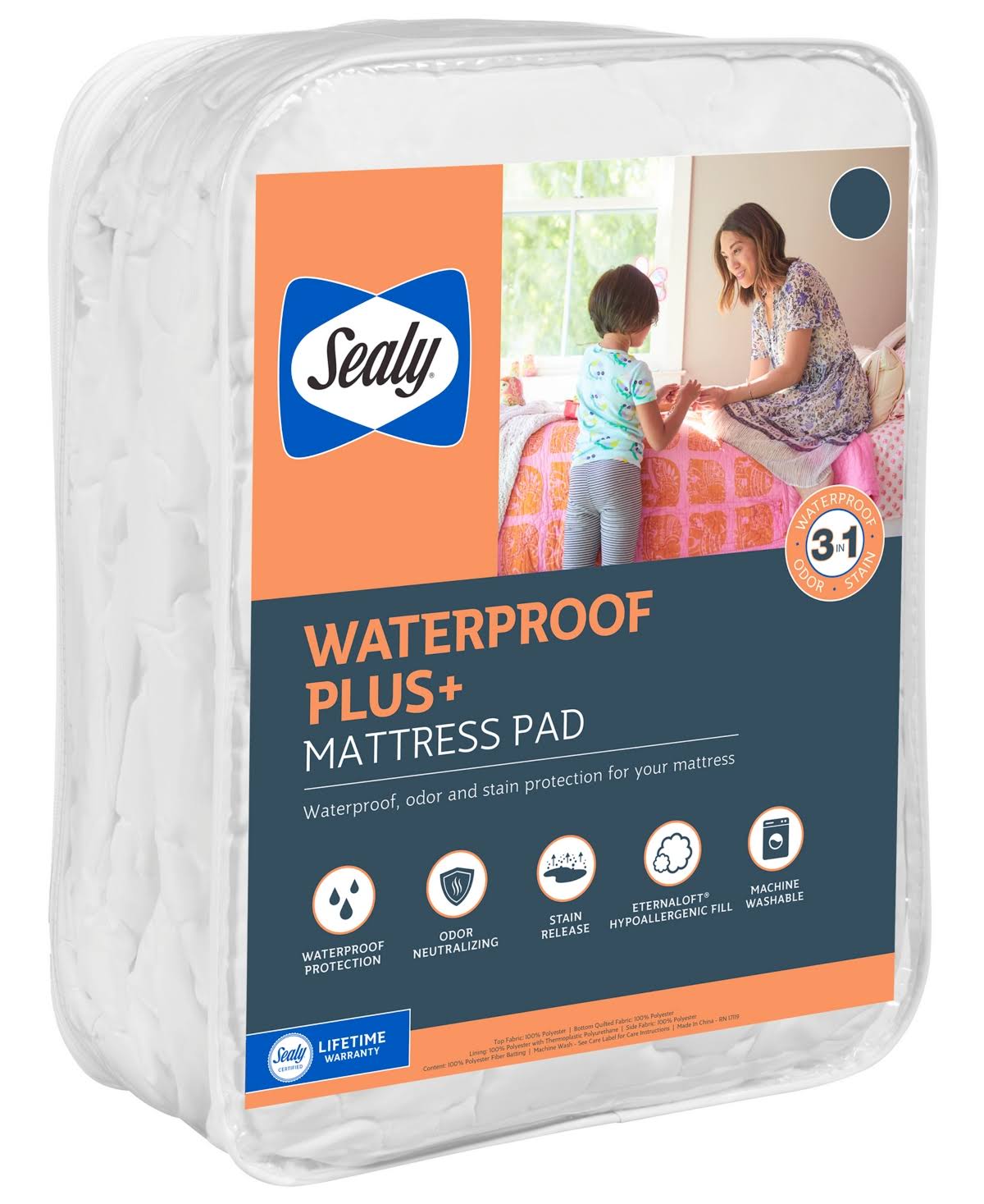 9ef3050d30df9d7fd93688e977e2bfce8c98a9bd4cd868b98f30616d890f2d36.jpg Sealy Twin Waterproof Mattress Pad - Image 1
