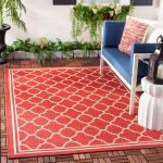 Safavieh Area Rug, Courtyard, Red / Bone, 2' 7" x 5' 0"