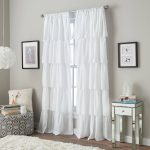 Flounced 63-Inch Rod Pocket Window Curtain Panel in White