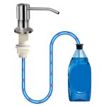 izolor Soap Dispenser for Kitchen Sink, Brushed Nickel Countertop Soap Dispenser Pump, 47" Silicone Extension Tube Connect to The Soap Bottle Directly