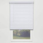 Perfect Lift Window Treatment Cut-to-Width White 2in. Cordless Faux Wood Blind - 26.5in. W x 48in. L Actual Size: 26.5in. W x 4