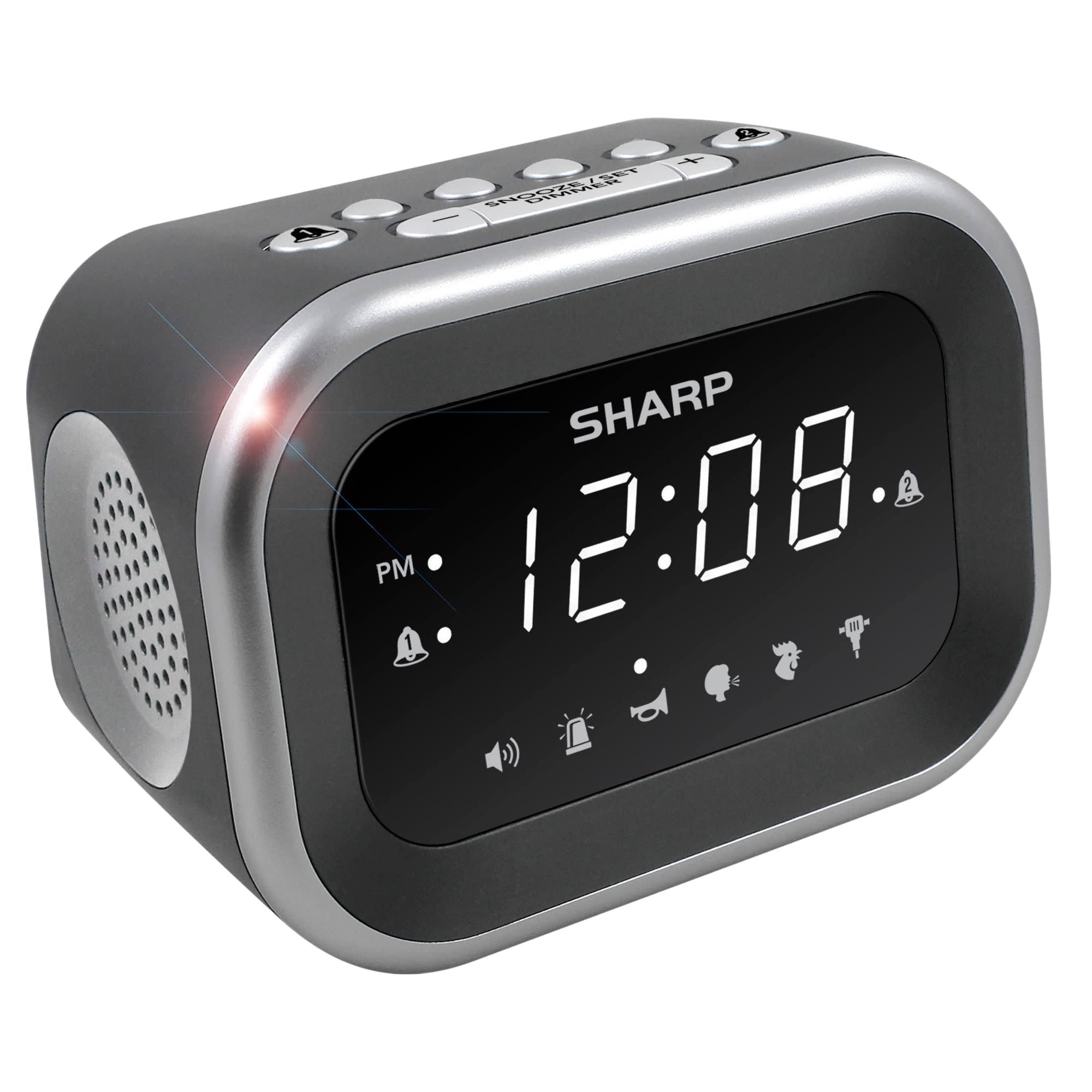 9fa82579abd4e583b91edf796aea31eaf8eecfaf8a3e3c717c1a1f16969879dd.jpg Sharp Big Bang Super Loud Alarm Clock for Heavy Sleepers, 6 Extremely Loud Wake Up Sounds: Rooster, Bugle, Nagging Mom, Jackhammer, Siren, Beepÿ Up - Image 1