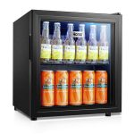 Wanai 62-Can Beverage Refrigerator and Cooler,Small Fridge with Glass Doorblack