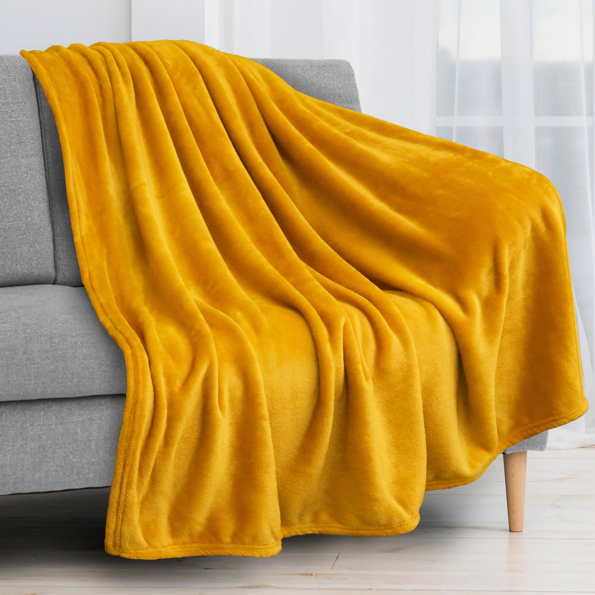 9fce6375dc566a44fb5587783ed48e584dd683be90808ed06f5804810260b893.jpg PAVILIA Mustard Yellow Fleece Throw Blanket for Couch, Gold Soft Fuzzy Flannel Throw for Sofa, Luxury Plush Microfiber Bed Blanket, Cozy Home - Image 1