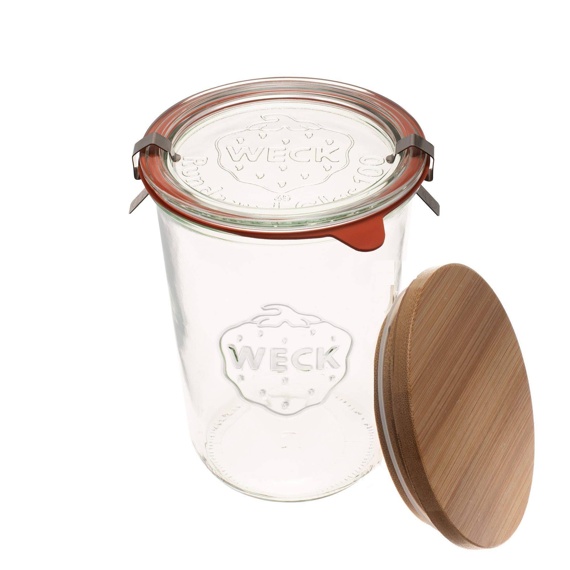 9fdc32a4103bbca598409e8286d7e919c321979b8d118321de97f6a11dcc05b4.jpg Weck Canning Jars 743 - Weck Mold Jar Made of Transparent Glass - Eco-Friendly Canning Jar - Food Storage Container with Lid Airtight - 3/4 Liter Tall - Image 1