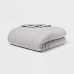 Twin/Twin Extra Long Quilted Down Alternative Bed Blanket Gray - Room Essentials
