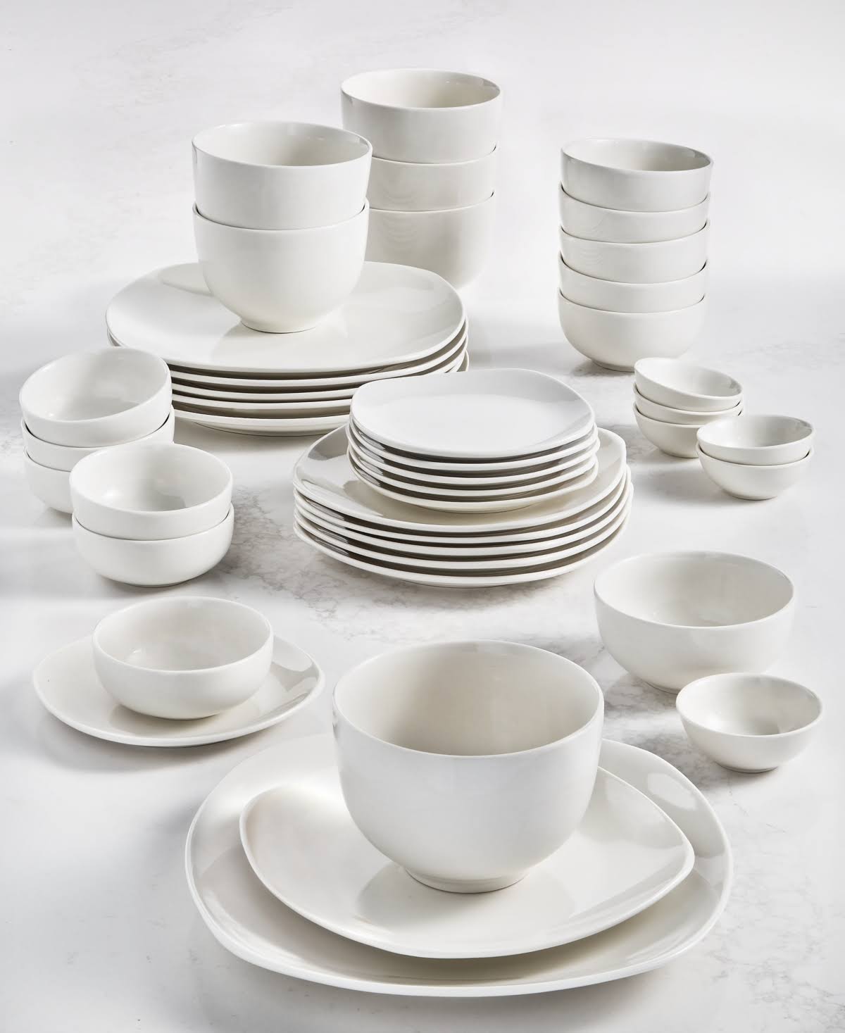 9fe84efe530029ace52796ec5665cfaf63c3dda470e033aa8a4d6d8e21b11324.jpg Tabletops Unlimited Inspiration by Denmark Soft Square 42 Pc. Dinnerware Set - Image 1