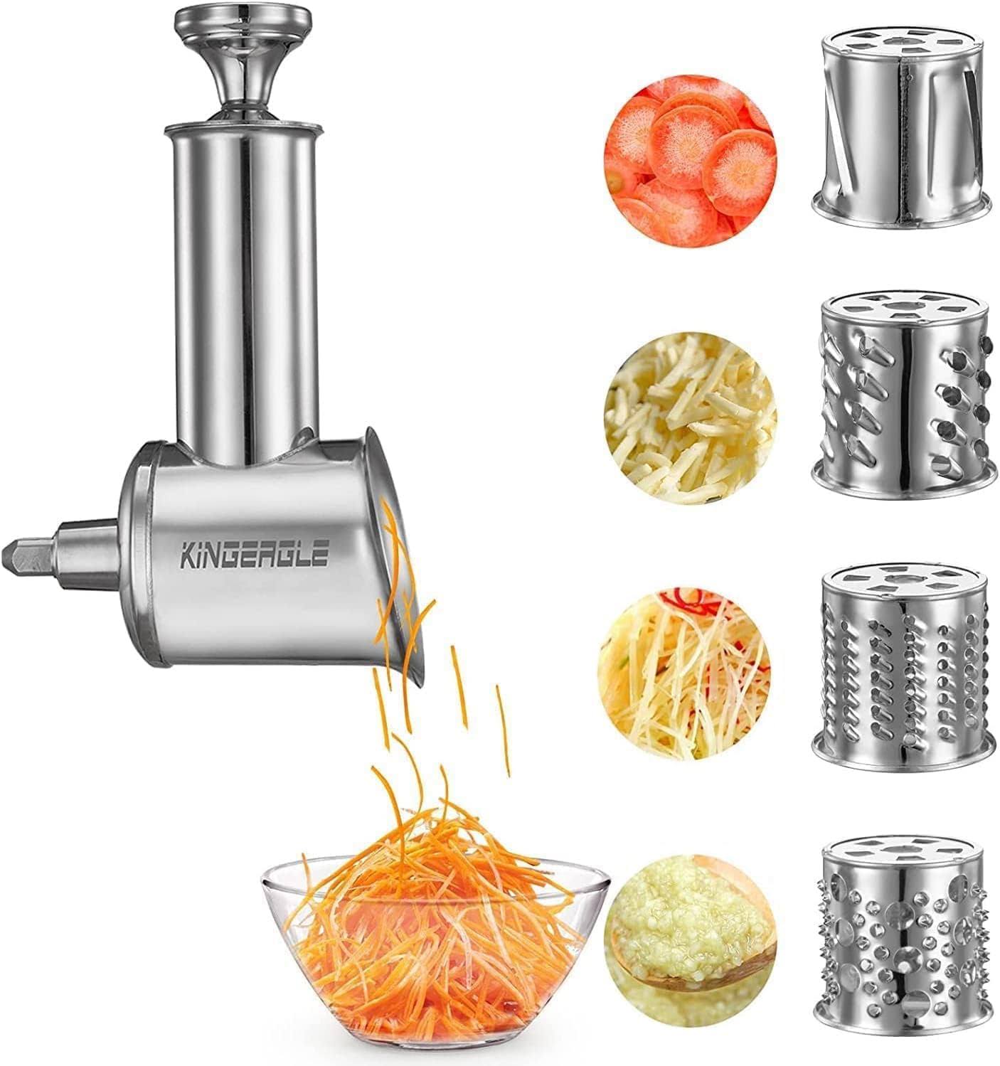 9ff291fd5fa74fec11440dfb8ead60155db4409ce4ac88e37da0c1a5d489bd44.jpg Stainless Steel Slicer Shredder Attachment for KitchenAid Mixer, Cheese Grater, Food Slicer for KitchenAid Mixer, Accessories for KitchenAid - Image 1