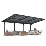 AECOJOY 20'x10' Lean to Hardtop Metal Carport Gazebo, 10x20 Outdoor Freestanding Pergola Gazebo