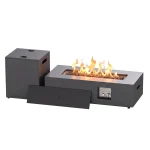 Tangkula 2 Piece Propane Fire Pit Table Set with Tank Holder