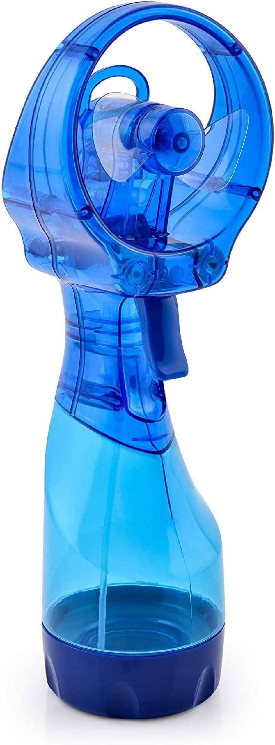 a01ce39c832b4cab86250106cabb177766e4be5e6272aa93da5c00fce304e647.jpg O2cool Deluxe Handheld Battery Powered Water Misting Fan (Dark Blue) - Image 1