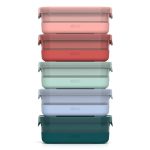 Plastic Food Storage Containers with Soft Base, Set of 5 - Melon