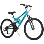 24 Trail Runner Girls Full Suspension Mountain Bikes. Teal Blue