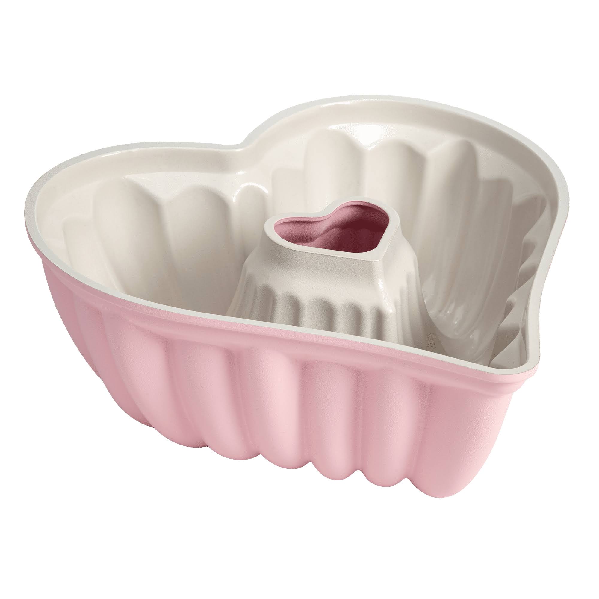 a050ca1d52583a51e3647aac4224dd6b86f1c99f46de6dbd60cc041528339155.jpg Paris Hilton Premium Nonstick Heart Shaped Fluted Pan Dishwasher Safe 9.5 inch Pink - Image 1
