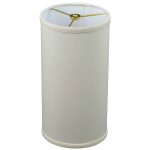 FenchelShades.com 6" Top Diameter x 6" Bottom Diameter 12" Height Fabric Drum Lampshade Spider Attachment Brass Hardware (Linen Cream)