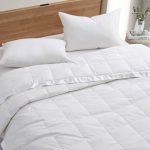 Puredown Ultra Tencel & Cotton White Down Blanket Oversize Satin Trim Design Cotton White 108 x 90 inch