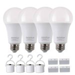 JackonLux Rechargeable Emergency Light Bulb, Soft White, 4 Pack