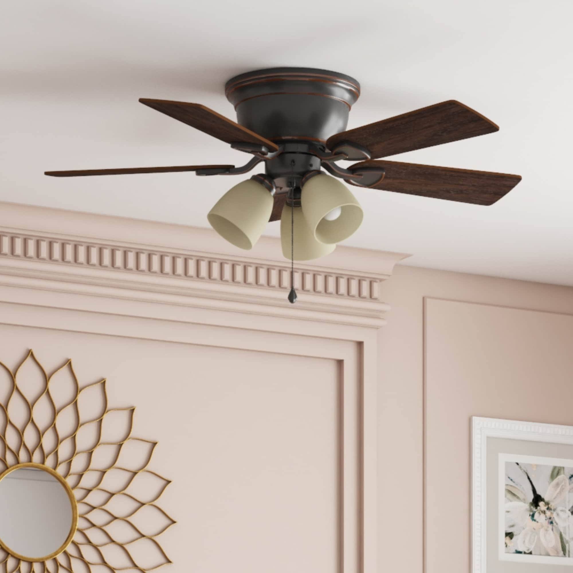 a06f1a76c12fae03ec9d8c8138a7af0e6227696cd4b819d0d83ecd65b0c90b76.jpg Harbor Breeze Centreville 42" Oil-Rubbed Bronze Indoor Flush Mount Ceiling Fan - Image 1