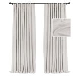 INOVADAY 100% Blackout Curtains 84 inch Length 2 Panels Set,, Beige w50 x L84