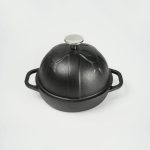 HAWOK Cast Iron Bread Cloche, Dia.6.3inch/16cm, Sourdough Baking Pan Pre-Seasoned Black