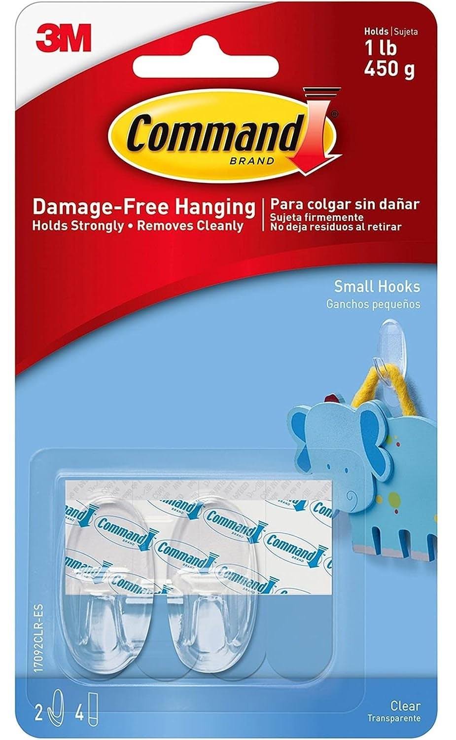 a0d0b8c93c5412100046e2619a2bdf7045fa0f3ffbf3133e39c5b5fc555dfb72.jpg Command 1 lb Capacity Oval Hooks, Indoor Use, Small (17092CLR-ES) - Image 1