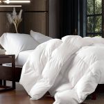 Luxurious Queen Size Goose Down Feather Comforter Down Feather Fiber Duvet 100% Egyptian Cotton Cover - Baffle Box Design - 48oz Fill Weight - Full