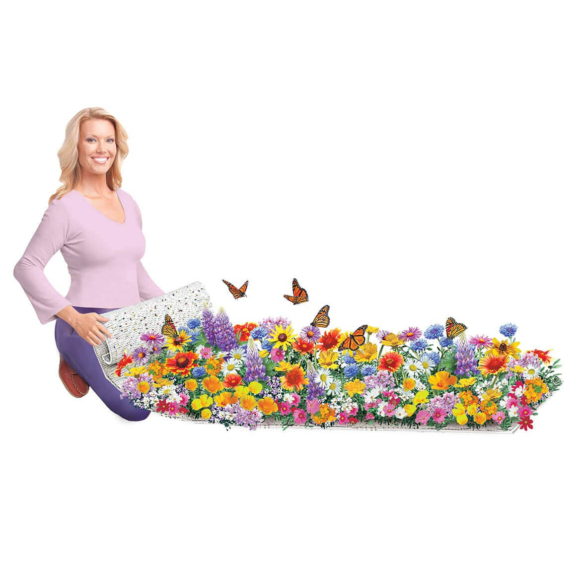 a0da392a93ed041f3c3c08f9e4b51c6e83909e6610147633e07d8f0afcf9d882.jpg Monarch Butterfly Flower Roll Out Seed Mat, Size: One size, Yellow - Image 1