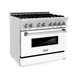 ZLINE 36 in. Professional Dual Fuel Range with White Matte Door