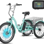 MOONCOOL Electric Tricycle, 350W 36V 24 in 7 Speeds 3 Wheels Electric Bikes for Adults, Motorized Electric Trike Three Wheel Electric Bicycle